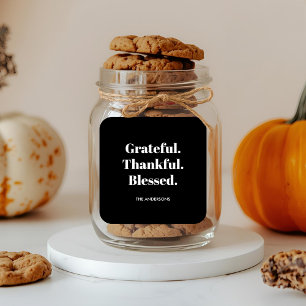 Minimalistische dankbare dankbare Thanksgiving Vierkante Sticker