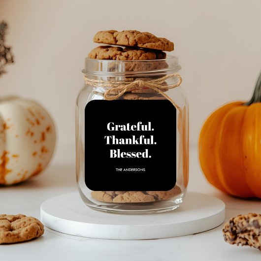 Minimalistische dankbare dankbare Thanksgiving Vierkante Sticker
