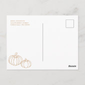 Minimalistische Dankbare Gezegende Pompoenen Herfs Briefkaart (Achterkant)