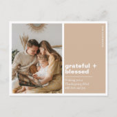 Minimalistische dankbare + gezegende Thanksgiving  Briefkaart (Voorkant)