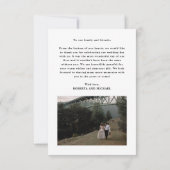 Minimalistische dankbare script bruiloft bedankkaart (Achterkant)