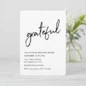 Minimalistische Dankbare Thanksgiving Diner Kaart (Staand voorkant)