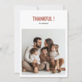 Minimalistische dankbare Thanksgiving familiefoto Kaart (Voorkant)