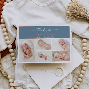 Minimalistische Dankjewel Baby Foto Aankondigingsk Kaart