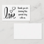 Minimalistische Dankjewel Bruiloft Liefde Bruidsfe Plaatskaartje (Voorkant / Achterkant)