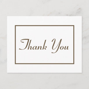 Minimalistische Dankjewel Bruine En Witte Moderne Briefkaart