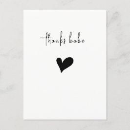 Minimalistische Dankjewel Hart Briefkaart