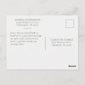 Minimalistische Dankjewelige Foto Navy Grijs Briefkaart (Achterkant)