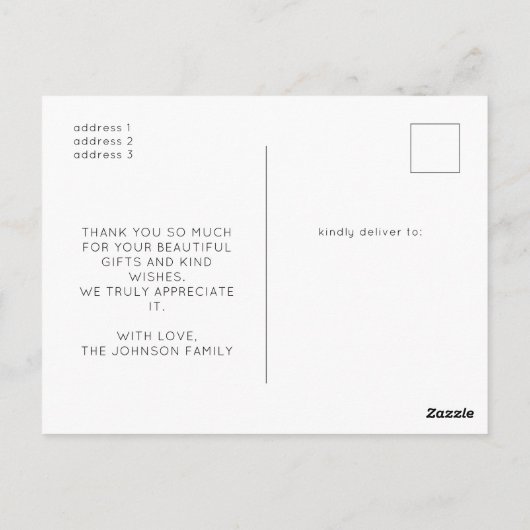 Minimalistische Dankjewels voor Tweeling Babyshowe Briefkaart (Achterkant)