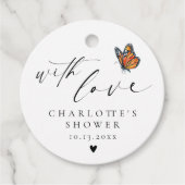 Minimalistische Dankjewelvlinderdouche Bedankjes Labels (Voorkant)