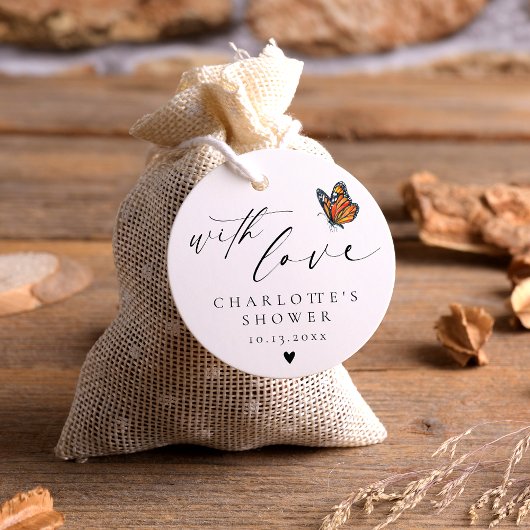 Minimalistische Dankjewelvlinderdouche Bedankjes Labels