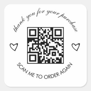 Minimalistische Dankjewelwinke QR-code  Vierkante Sticker