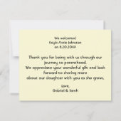 Minimalistische Dankkaart Geboorteaankondiging Aankondiging (Achterkant)