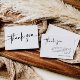 Minimalistische Dankkaart Moderne Bedankt Notitie 