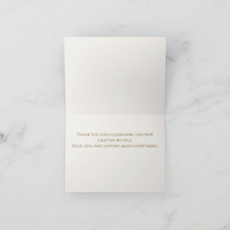 Minimalistische Dankkaart voor Tweede Huwelijk Bedankkaart