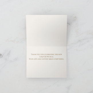 Minimalistische Dankkaart voor Tweede Huwelijk Bedankkaart