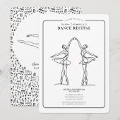 Minimalistische dansrecital  kaart (Voorkant / Achterkant)