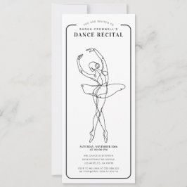 Minimalistische dansrecital ticketstijl kaart