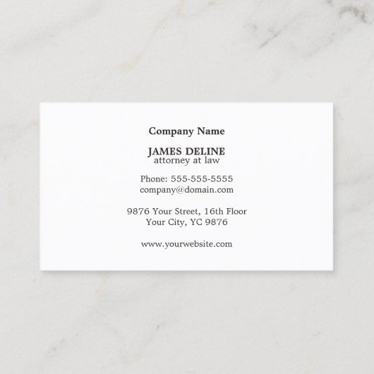 Minimalistische Dark Gray White Monogram Attorney Visitekaartje (Achterkant)