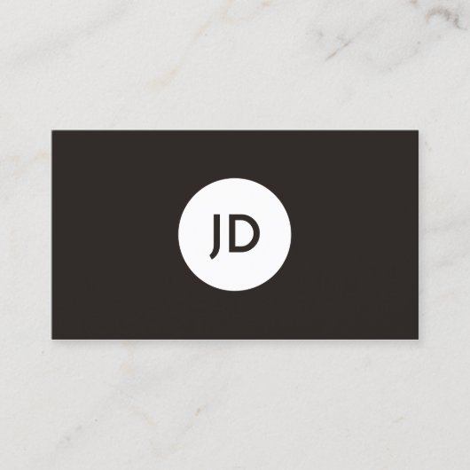 Minimalistische Dark Gray White Monogram Attorney Visitekaartje (Voorkant)