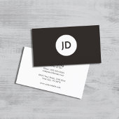 Minimalistische Dark Gray White Monogram Attorney Visitekaartje
