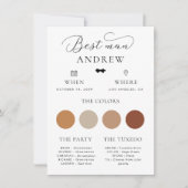 Minimalistische das best man trouw info kaart (Voorkant)