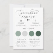 Minimalistische das bruidsjonker trouw info kaart (Voorkant)