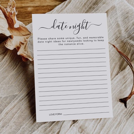 Minimalistische Date Night Ideeën Baby Shower Spel Kaart