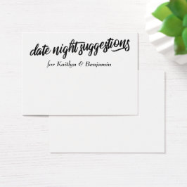 Minimalistische Date Night Suggestie Trouwkaarten  Visitekaartjes