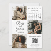 Minimalistische datum opslaan met QR-code Kaart (Voorkant)