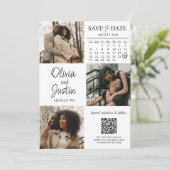 Minimalistische datum opslaan met QR-code Kaart (Staand voorkant)