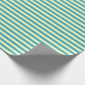 Minimalistische Dawn Blue en Momisa Snoep Stripe G Cadeaupapier (Hoek)