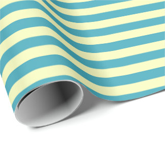 Minimalistische Dawn Blue en Momisa Snoep Stripe G Cadeaupapier