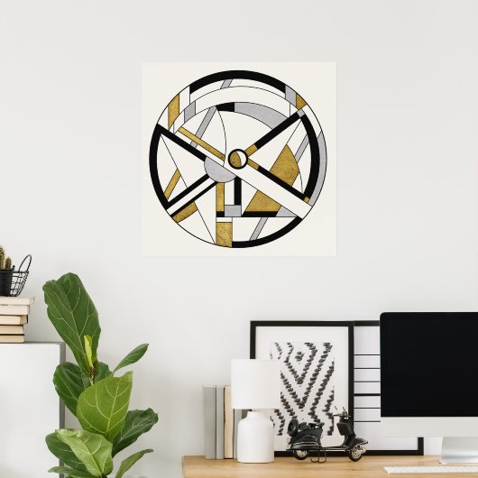 Minimalistische deco circulaire geometrie poster (Thuiskantoor)