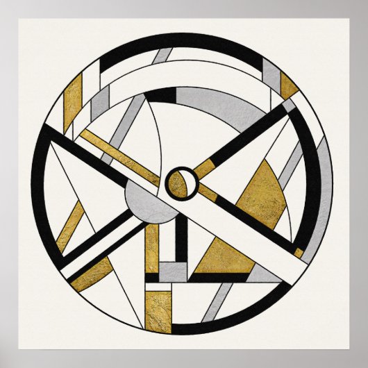 Minimalistische deco circulaire geometrie poster (Voorkant)