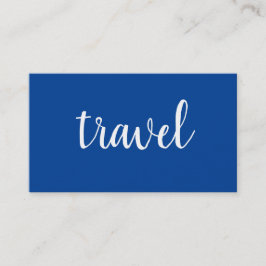 Minimalistische Deep Blue Modern Plain Travel Agen Visitekaartje