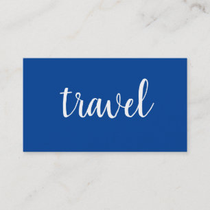 Minimalistische Deep Blue Modern Plain Travel Agen Visitekaartje