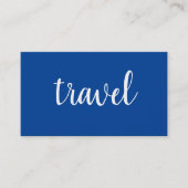Minimalistische Deep Blue Modern Plain Travel Agen Visitekaartje (Voorkant)