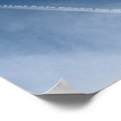 Minimalistische Deep Blue Sky Cloud Trail Art Prin Poster (Hoek)