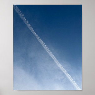 Minimalistische Deep Blue Sky Cloud Trail Art Prin Poster