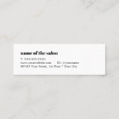 Minimalistische Deep Blue Zilveren Schaar Haarstyl Mini Visitekaartje (Achterkant)