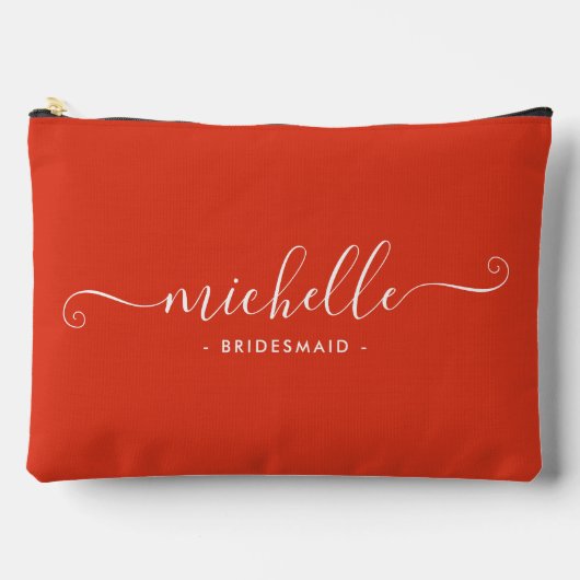 Minimalistische Deep Orange Gepersonaliseerde Brui Etui (Voorkant)