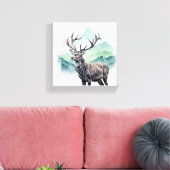 Minimalistische Deer Wall Art Canvas – Geometrisch Afdruk (Insitu (Woonkamer))