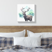 Minimalistische Deer Wall Art Canvas – Geometrisch Afdruk (Insitu (Slaapkamer))