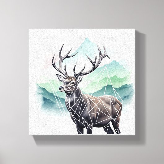 Minimalistische Deer Wall Art Canvas – Geometrisch Afdruk (Voorkant)