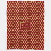 Minimalistische deken rood goud luxe kerstcadeau (Voorkant)