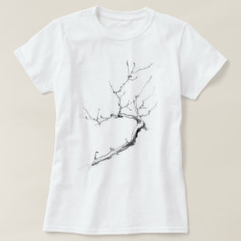 Minimalistische delicate boomtak t-shirt
