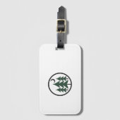 Minimalistische dennenboom bos bagagelabel (Voorkant (verticaal))