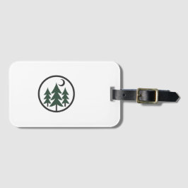 Minimalistische dennenboom bos bagagelabel