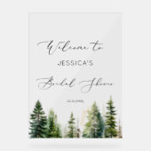 Minimalistische dennenboom bos vrijgezellenfeest W Acryl Bord (Voorkant)